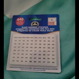 640 floss number stickers. New